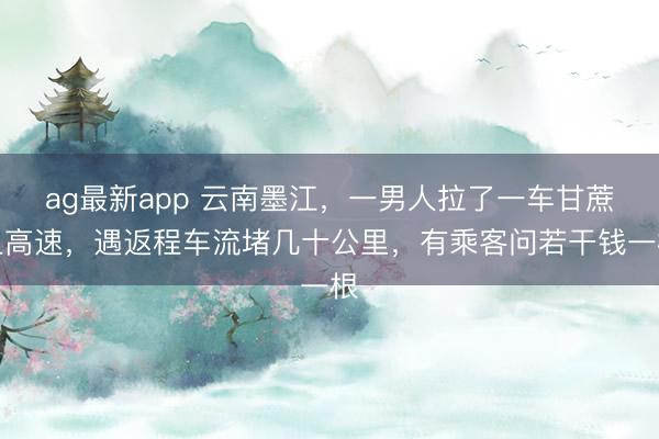 ag最新app 云南墨江，一男人拉了一车甘蔗上高速，遇返程车流堵几十公里，有乘客问若干钱一根