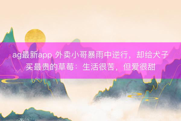 ag最新app 外卖小哥暴雨中逆行，却给犬子买最贵的草莓：生活很苦，但爱很甜